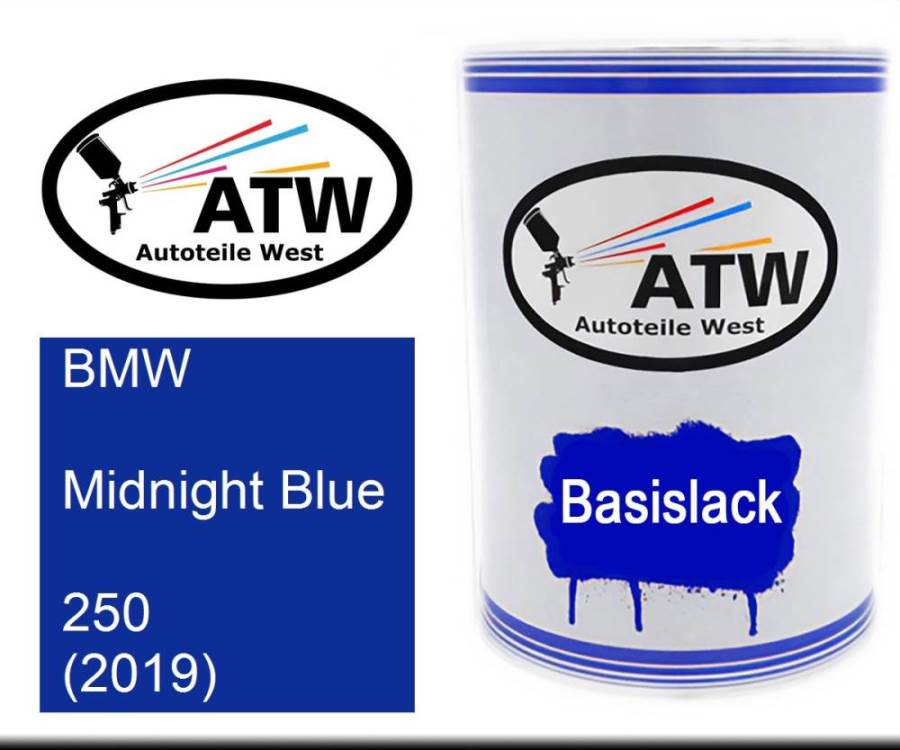 BMW, Midnight Blue, 250 (2019): 500ml Lackdose, von ATW Autoteile West.